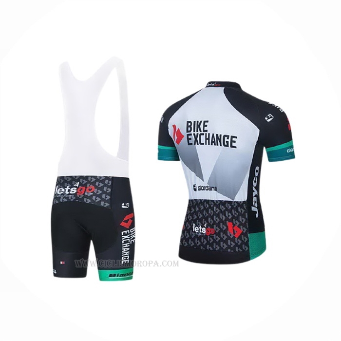 2021 Ropa Ciclismo Bike Exchange Blanco Mangas Corta y Culotte Corto